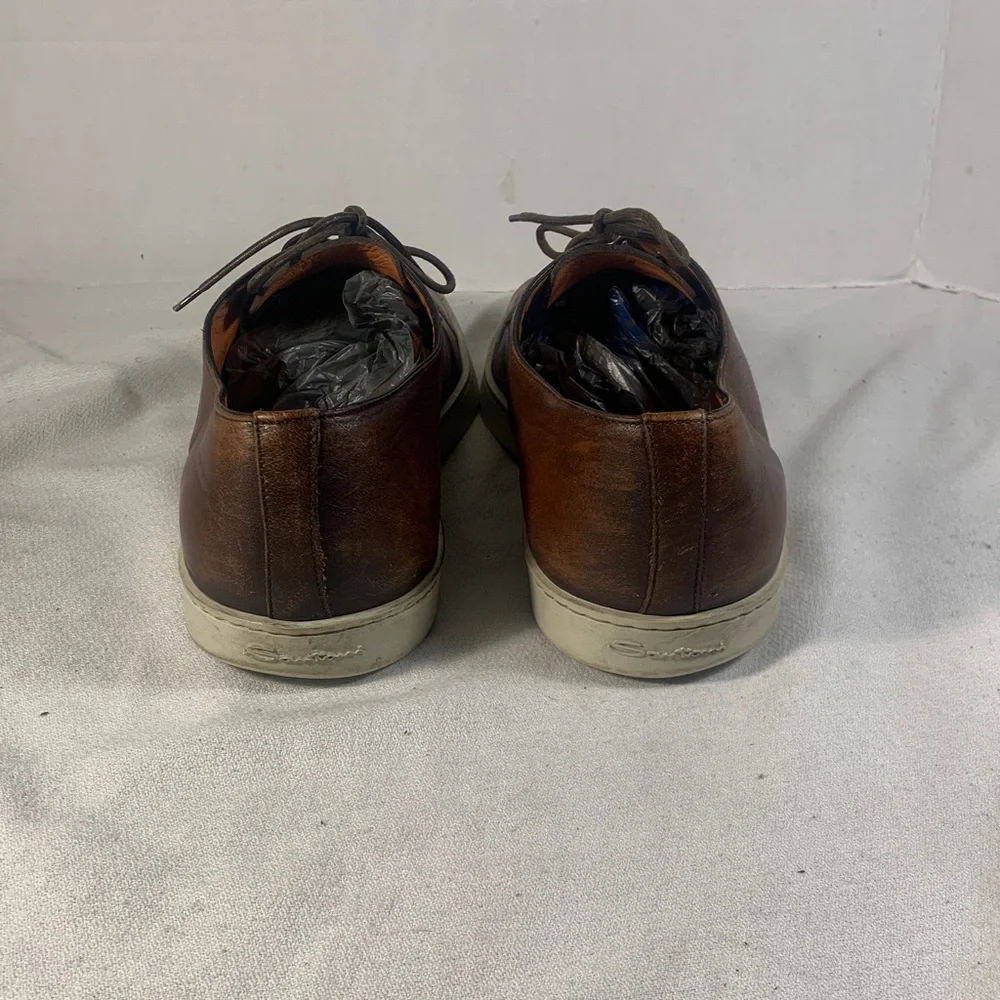 Santoni Doyle Brown Leather Men's Shoes